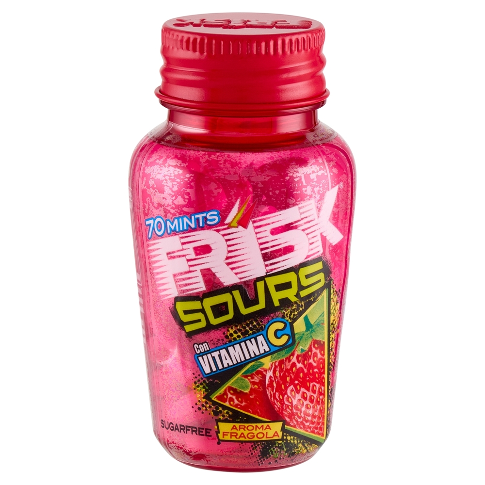 Frisk Sours con Vitamina C Aroma Fragola 70 Mints 49 g