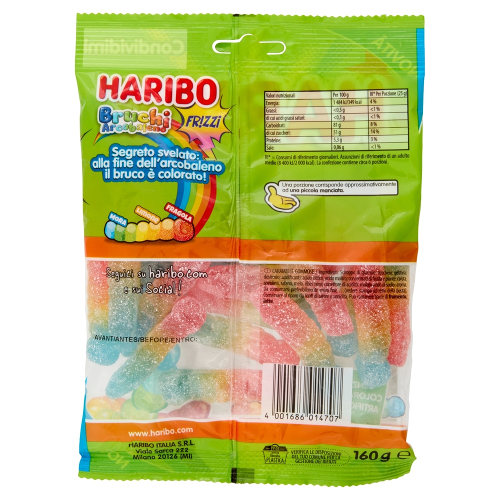 Haribo Bruchi Arcobaleno Fr!zzi 160 g