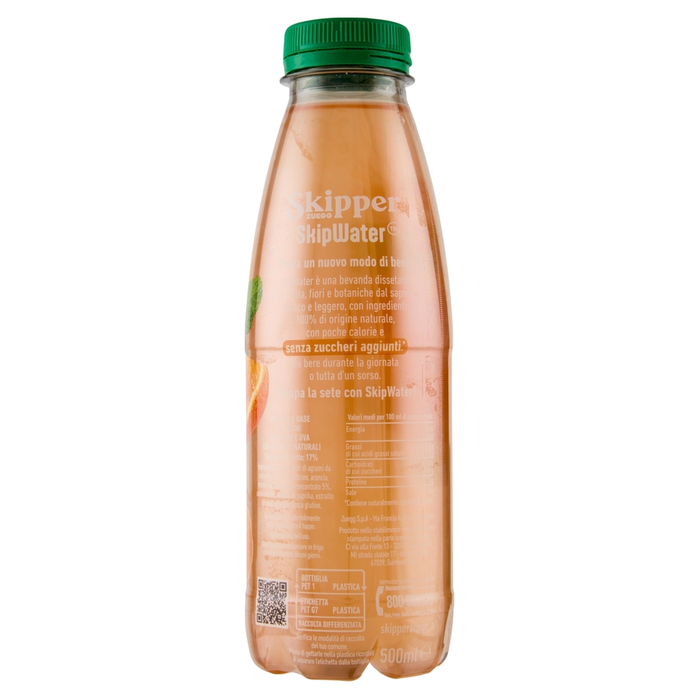 Zuegg Skipper SkipWater Bevanda Dissetante di Agrumi e Menta 500 ml