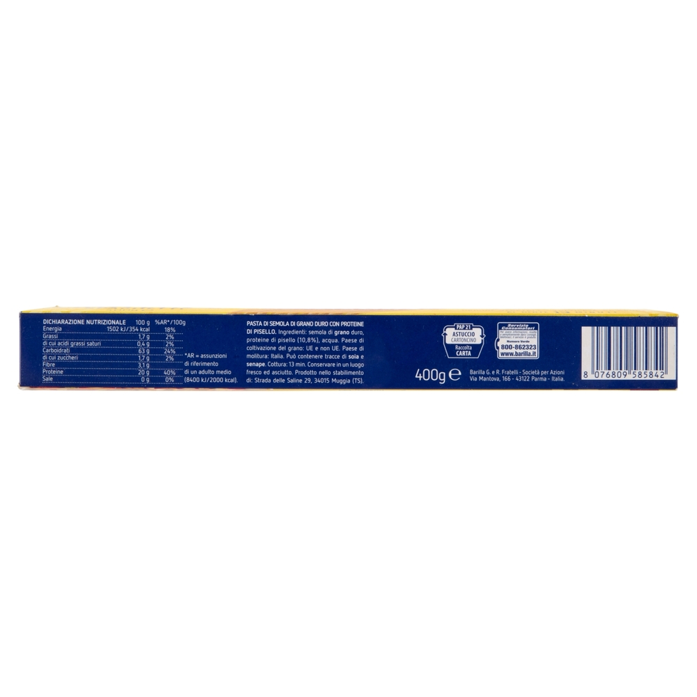 Barilla Protein+ Spaghetti, Pasta Ricca di Proteine di Origine Vegetale, 400 g