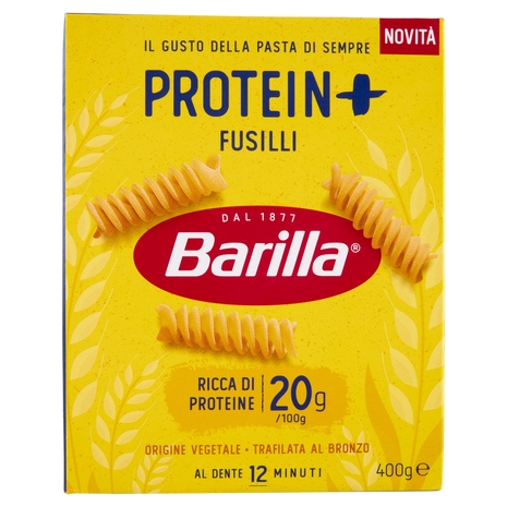 Barilla Protein+ Fusilli, Pasta Ricca di Proteine di Origine Vegetale, 400 g