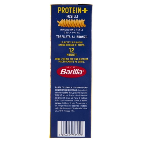 Barilla Protein+ Fusilli, Pasta Ricca di Proteine di Origine Vegetale, 400 g