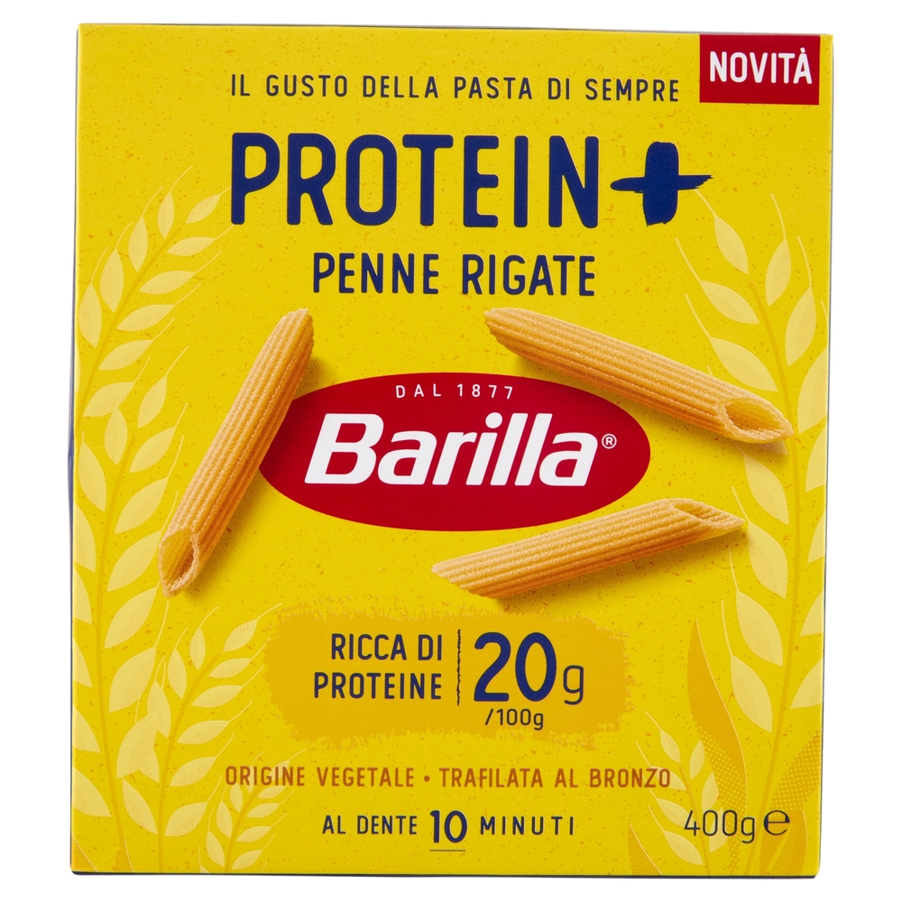 Barilla Protein+ Penne Rigate, Pasta Ricca di Proteine di Origine Vegetale, 400 g