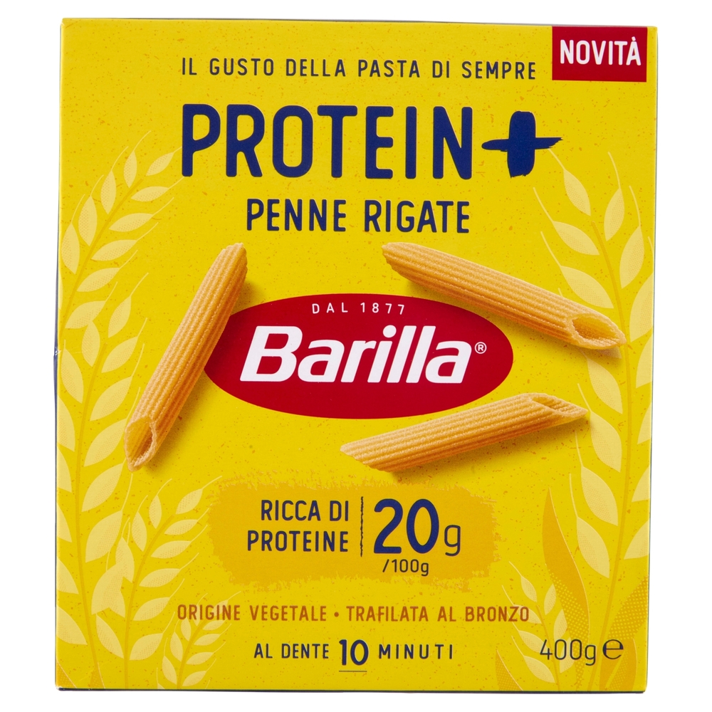 Barilla Protein+ Penne Rigate, Pasta Ricca di Proteine di Origine Vegetale, 400 g
