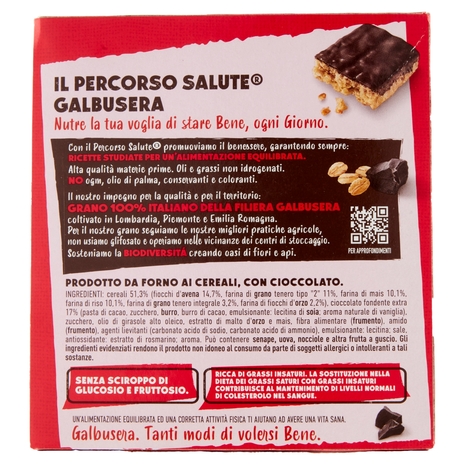 Galbusera BiscoBarretta Cereali croccanti e cioccolato fondente extra 5x46 g