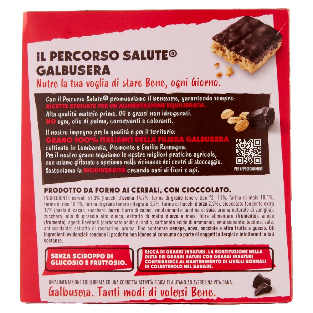 Galbusera BiscoBarretta Cereali croccanti e cioccolato fondente extra 5x46 g