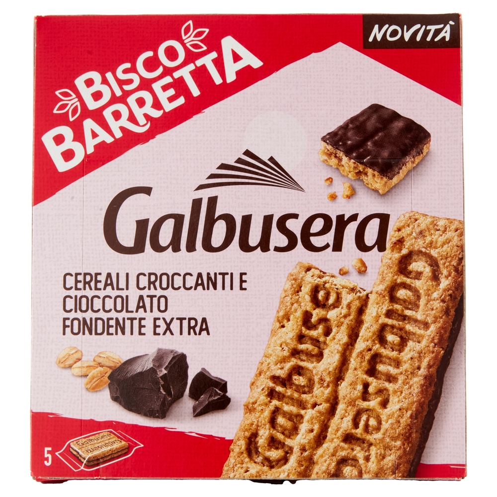 Galbusera BiscoBarretta Cereali croccanti e cioccolato fondente extra 5x46 g