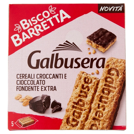 Galbusera BiscoBarretta Cereali croccanti e cioccolato fondente extra 5x46 g