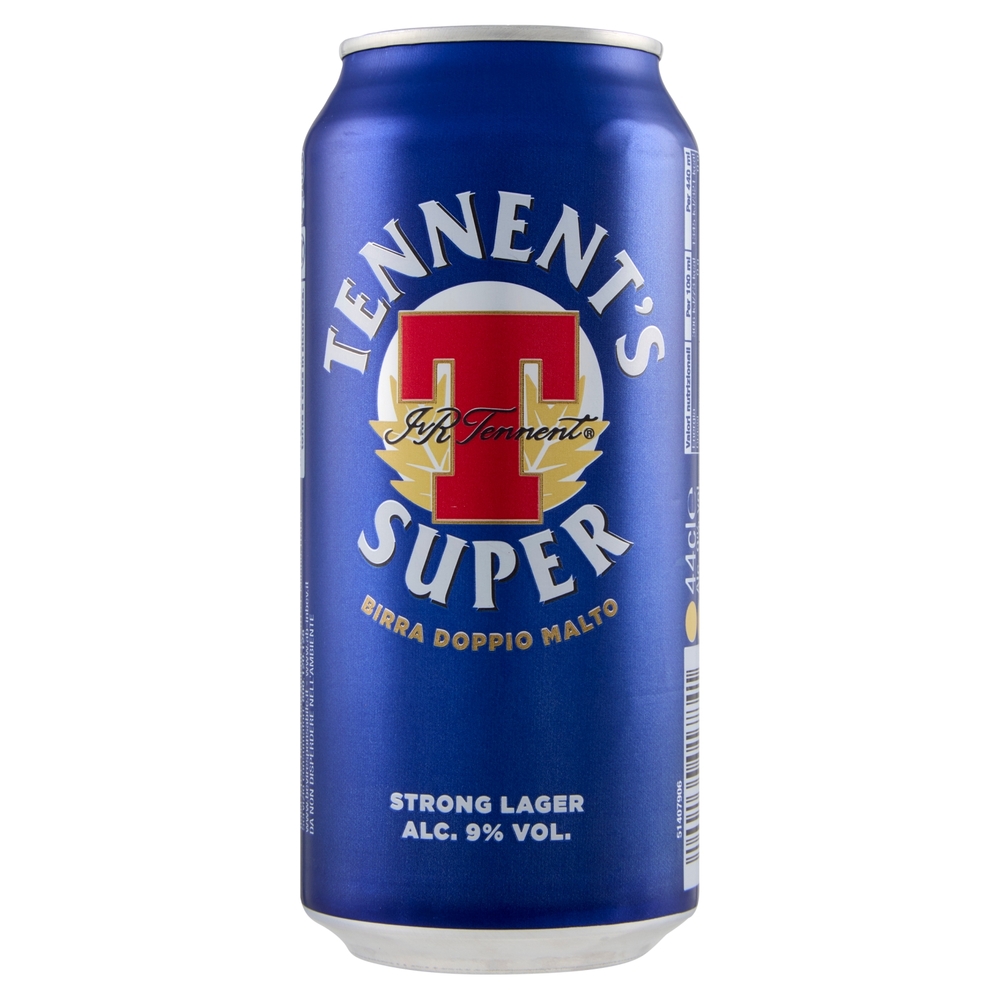 TENNENT'S SUPER Birra strong lager doppio malto lattina 44cl