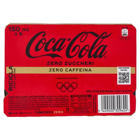 Coca-Cola Zero Caffeine Free Minican 6 x 150 ml