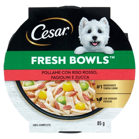Cesar Fresh Bowls Cibo umido Cane Pollame Riso 85 g