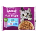 Whiskas Pure Delight Cibo Umido Gatto Bocconcini di Pesce in Gelatina con Salmone e Tonno 4 x 85 g