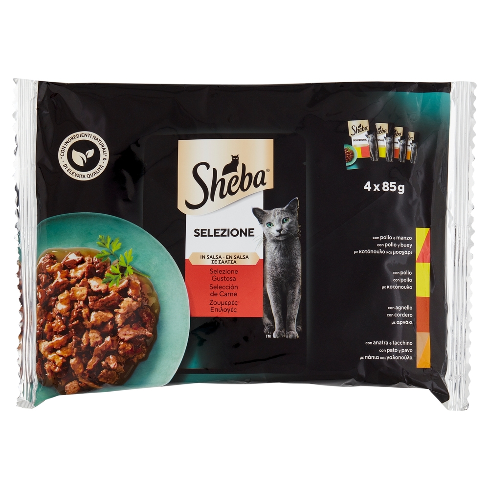 Sheba Selezione Cibo Umido Gatto in Salsa Selezione Gustosa 4 x 85g
