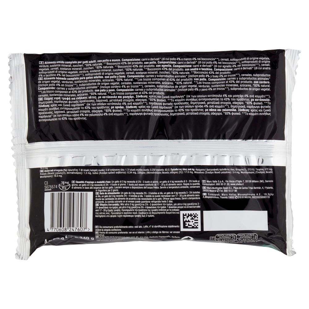 Sheba Selezione Cibo Umido Gatto in Salsa Selezione Gustosa 4 x 85g