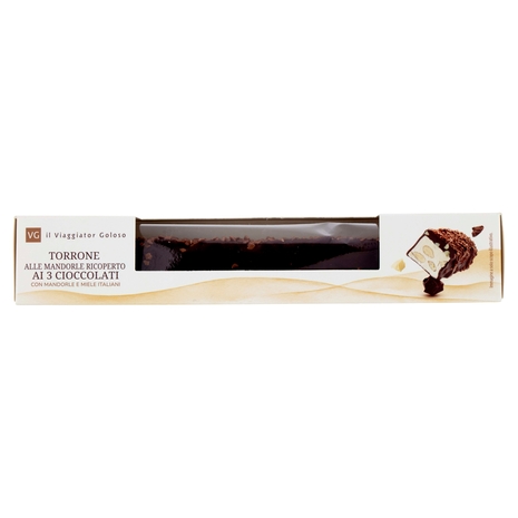 Torrone alle Mandorle Ricoperto ai 3 Cioccolati Il Viaggiator Goloso