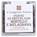 Pepite con Mirtillo e Melagrana Ricoperte di Cioccolato Fondente Il Viaggiator Goloso