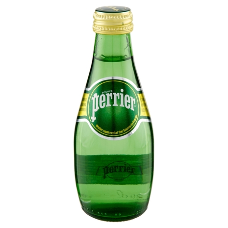 PERRIER, Acqua Minerale Naturale Frizzante, rinforzata con il gas della sorgente, Vetro, 20cl