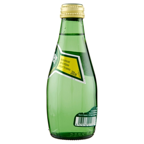 PERRIER, Acqua Minerale Naturale Frizzante, rinforzata con il gas della sorgente, Vetro, 20cl
