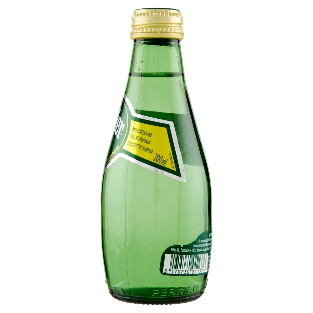 PERRIER, Acqua Minerale Naturale Frizzante, rinforzata con il gas della sorgente, Vetro, 20cl