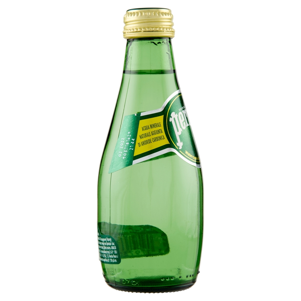 PERRIER, Acqua Minerale Naturale Frizzante, rinforzata con il gas della sorgente, Vetro, 20cl