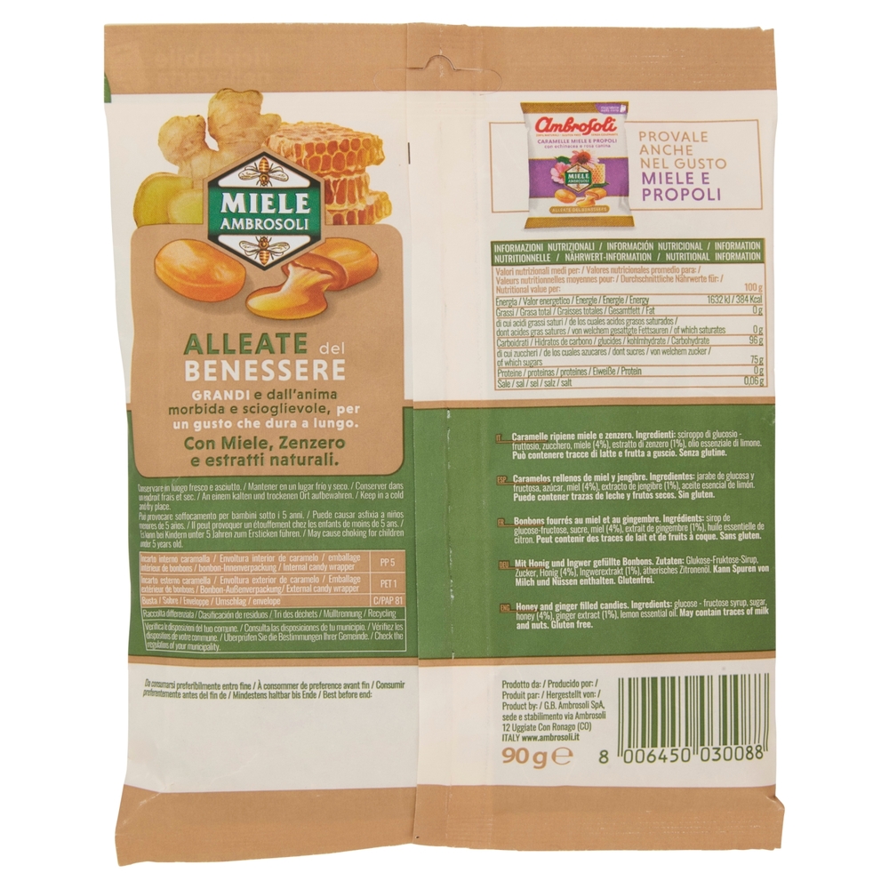 Ambrosoli Mielness Caramelle Miele & Zenzero 90 g
