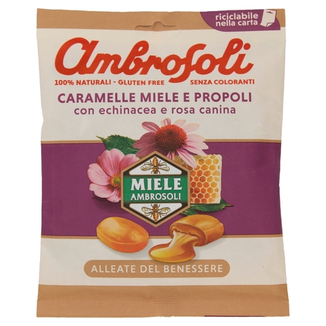 Ambrosoli Caramelle Miele e Propoli con echinacea e rosa canina 90 g