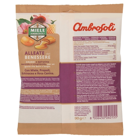 Ambrosoli Caramelle Miele e Propoli con echinacea e rosa canina 90 g