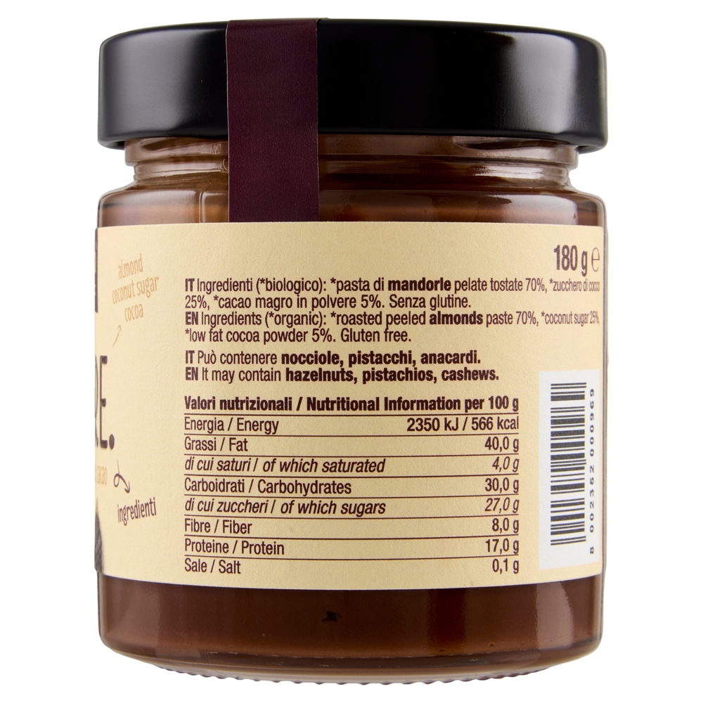 Damiano Bio Solo Tre. mandorla, zucchero di cocco, cacao 180 g