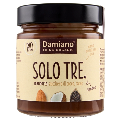 Damiano Bio Solo Tre. mandorla, zucchero di cocco, cacao 180 g