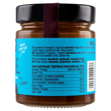 Damiano Bio Solo Tre. nocciola, zucchero di cocco, cacao 180 g