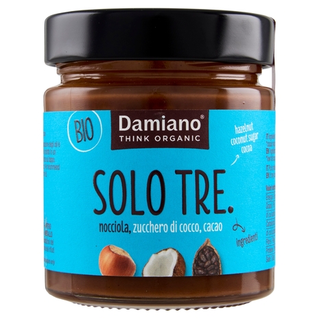 Damiano Bio Solo Tre. nocciola, zucchero di cocco, cacao 180 g