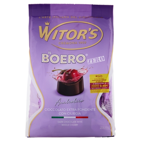 Witor's il Boero Zero Analcolico Cioccolato Extra Fondente con Ciliegia 175 g