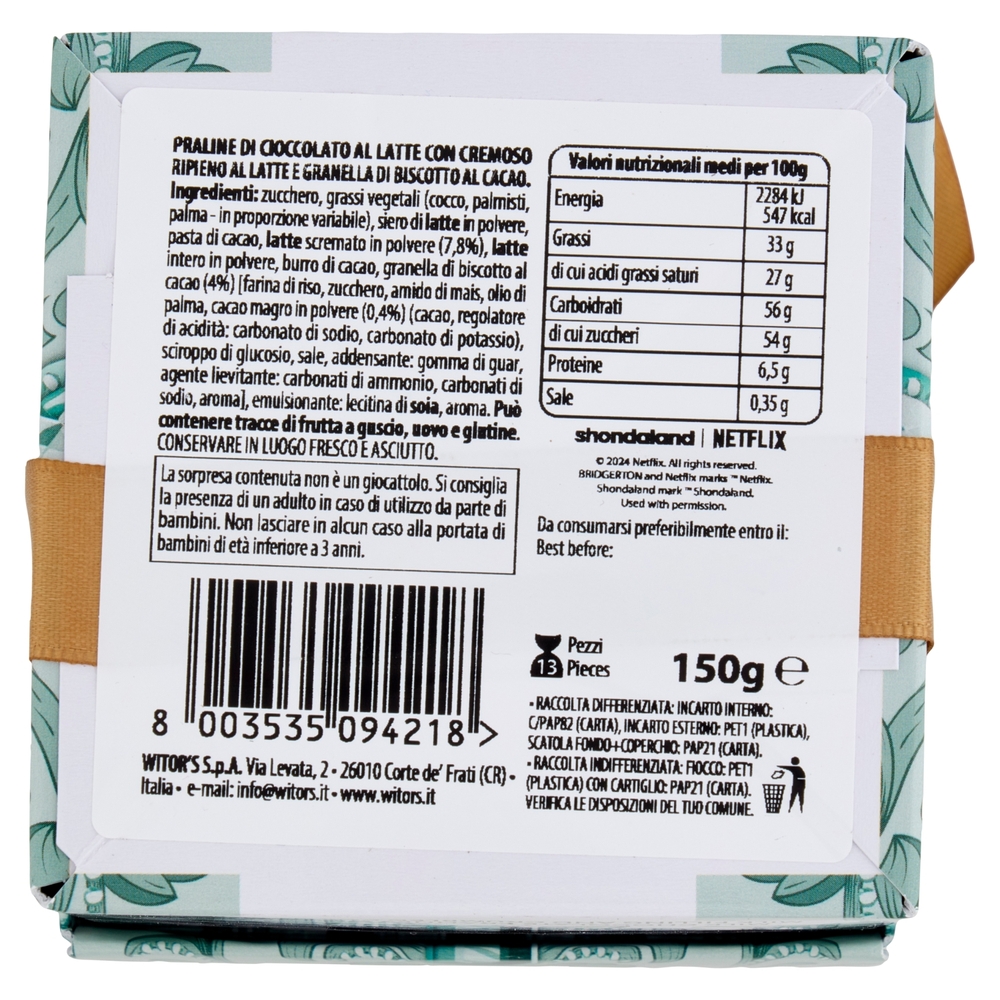 Witor's Bridgerton Diamond Biscuit Praline al Latte 150 g