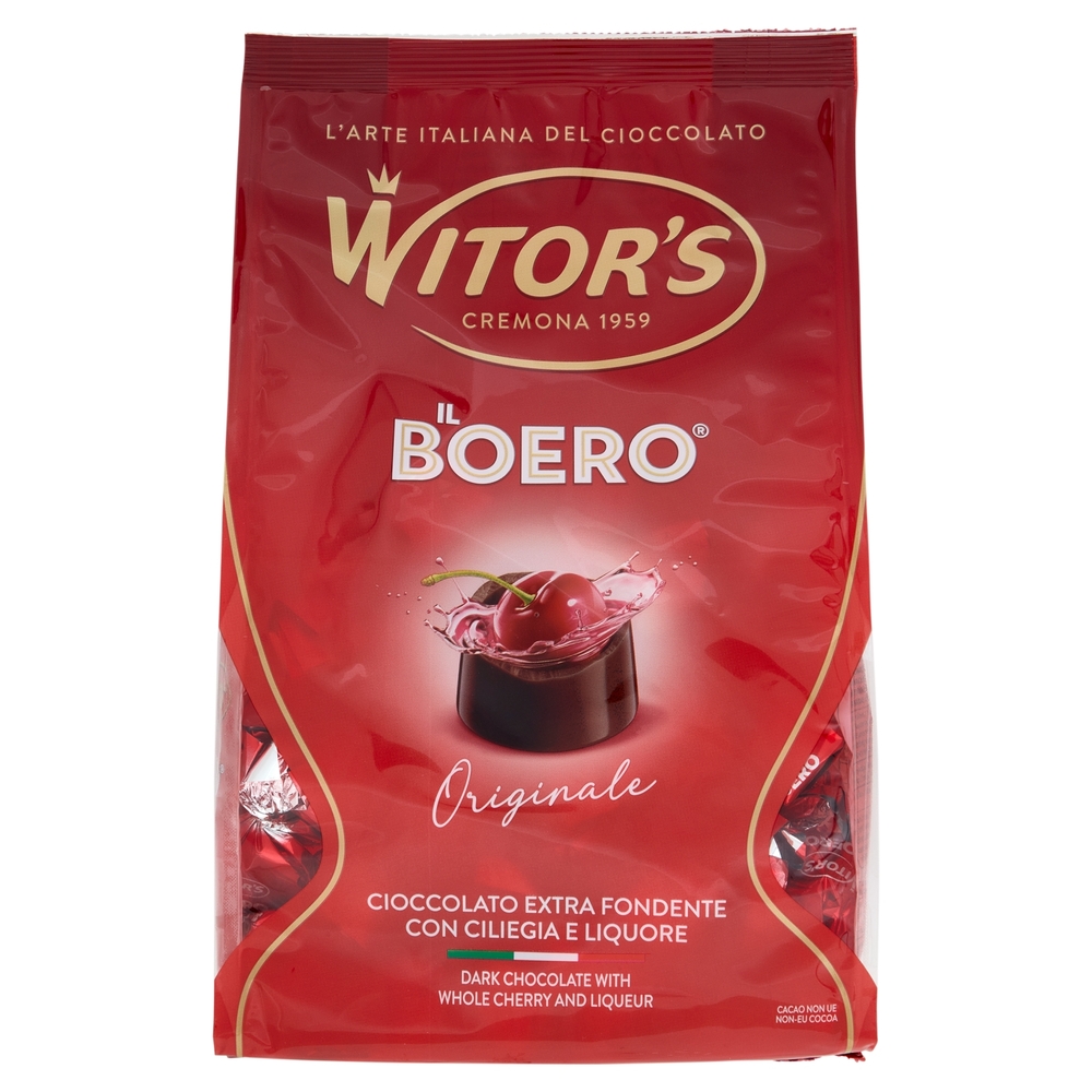 Witor's il Boero Originale Cioccolato Extra Fondente con Ciliegia e Liquore 650 g