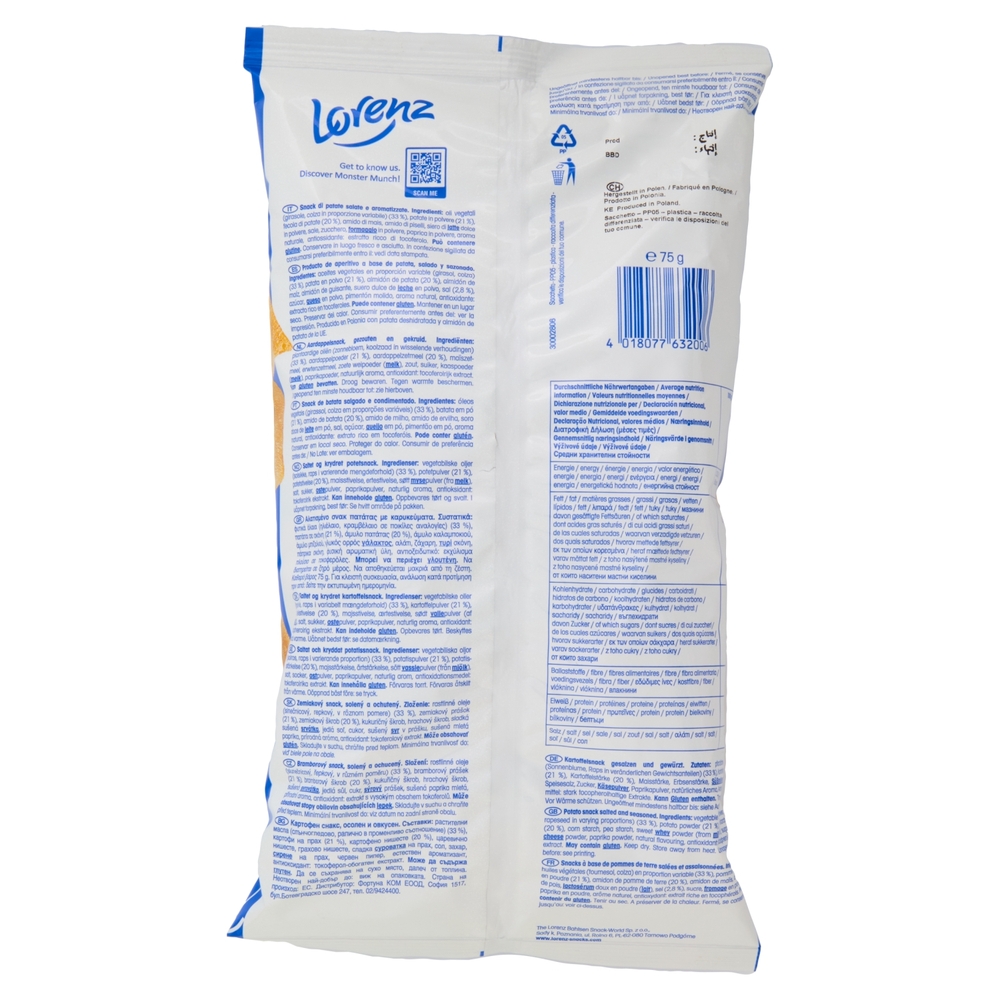 Lorenz Monster Munch Original Snack a base di Patatine 75 g