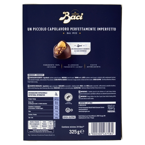 BACI PERUGINA Tanti Baci Cioccolatini Assortiti Scatola Regalo Fondente 325g