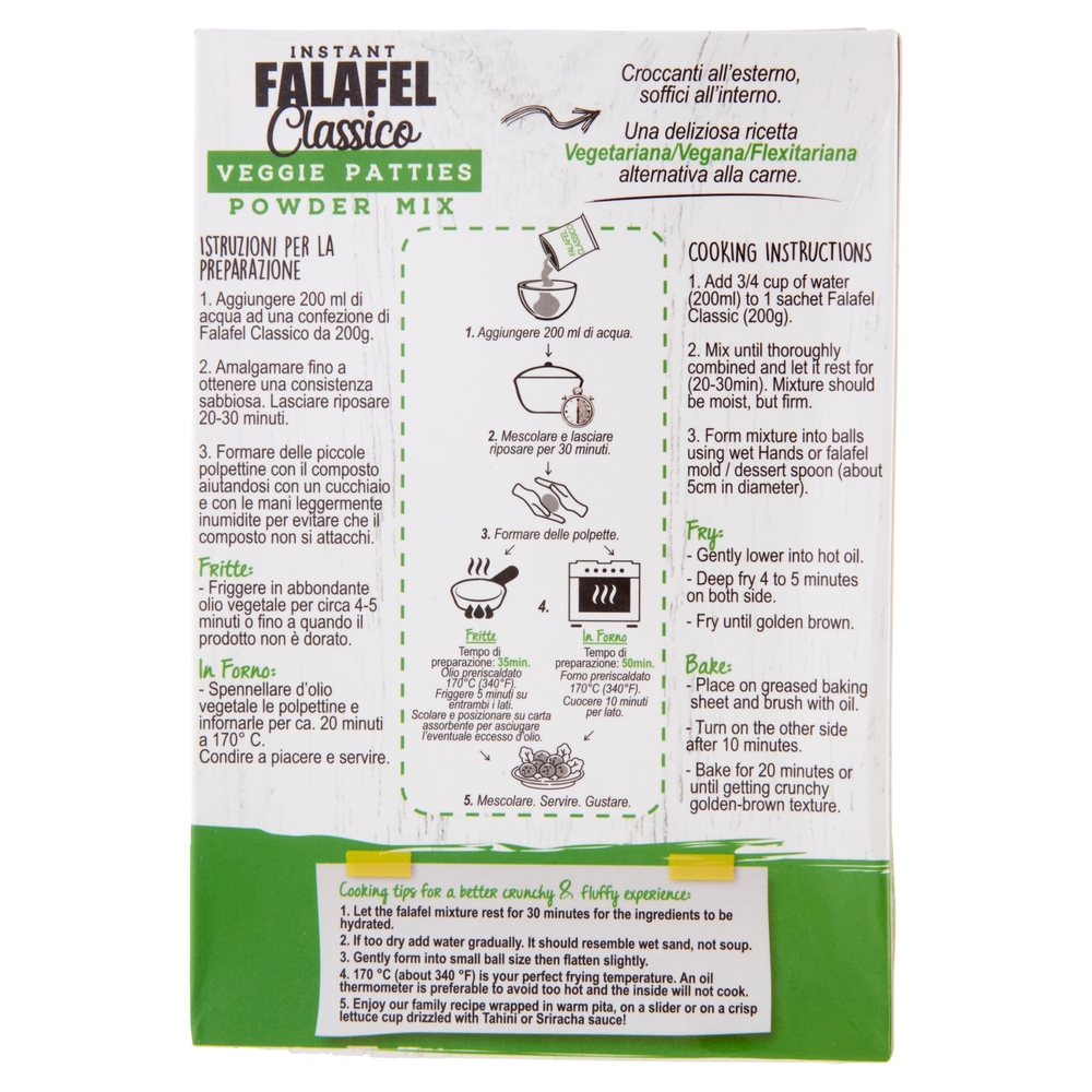 Second House gourmet foods Instant Falafel Classico Veggie Patties Powder Mix 200 g