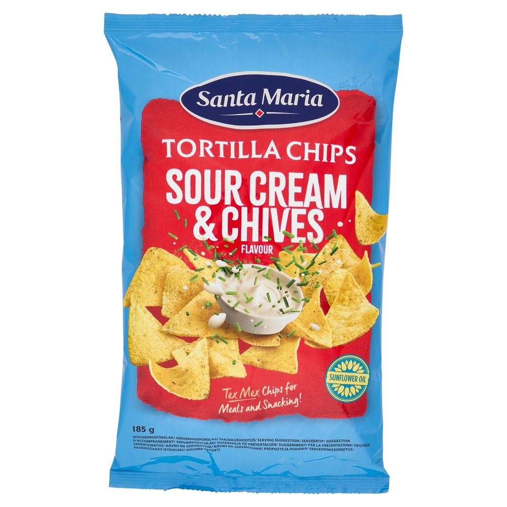 Santa Maria Tortilla Chips Sour Cream & Chives Flavour 185 g