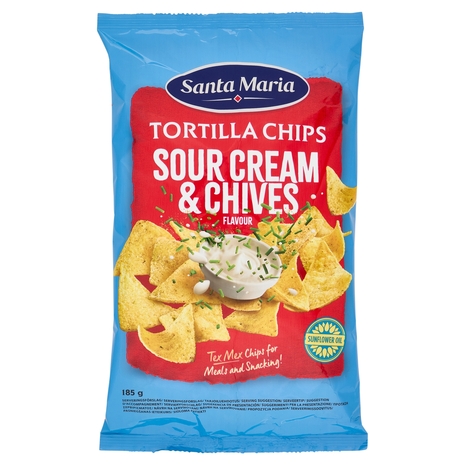 Santa Maria Tortilla Chips Sour Cream & Chives Flavour 185 g