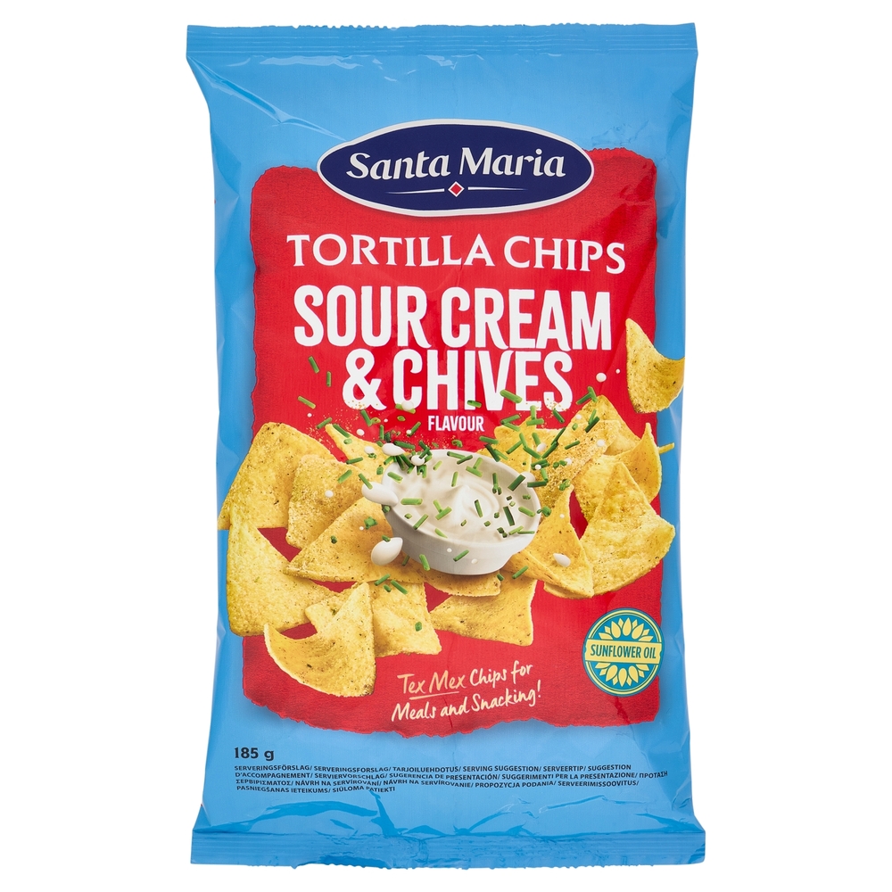Santa Maria Tortilla Chips Sour Cream & Chives Flavour 185 g