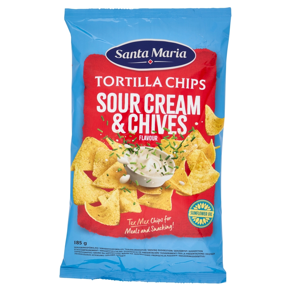 Santa Maria Tortilla Chips Sour Cream & Chives Flavour 185 g