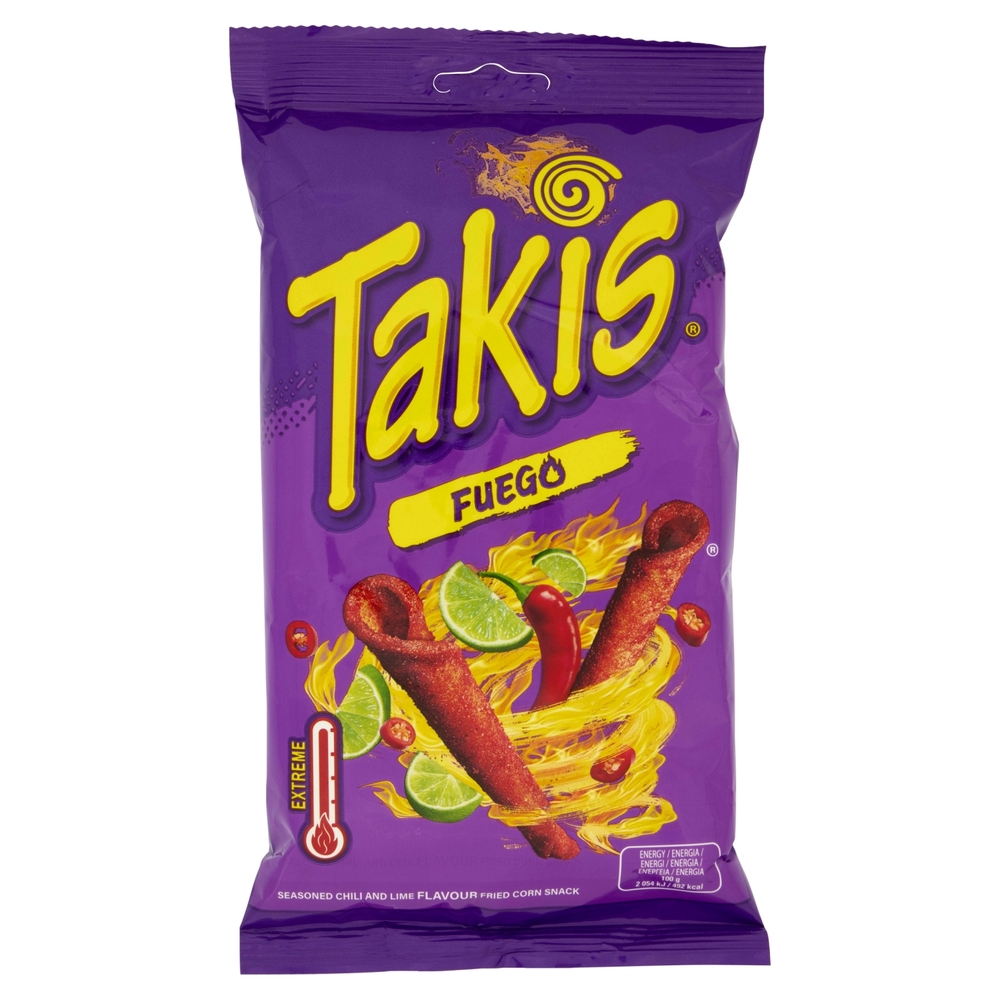 Takis Fuego Seasoned Chili and Lime Flavour Fried Corn Snack 100 g