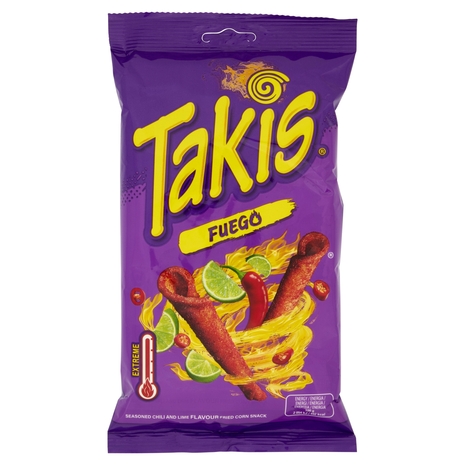 Takis Fuego Seasoned Chili and Lime Flavour Fried Corn Snack 100 g