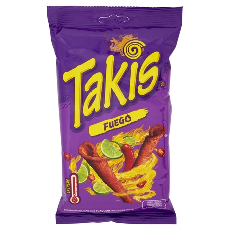 Takis Fuego Seasoned Chili and Lime Flavour Fried Corn Snack 100 g
