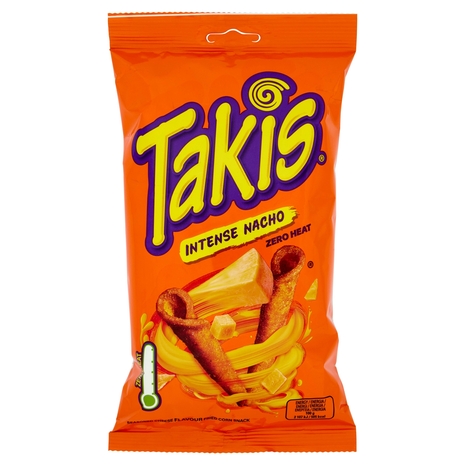 Takis Intense Nacho Zero Heat Seasoned Cheese Flavour Fried Corn Snack 100 g