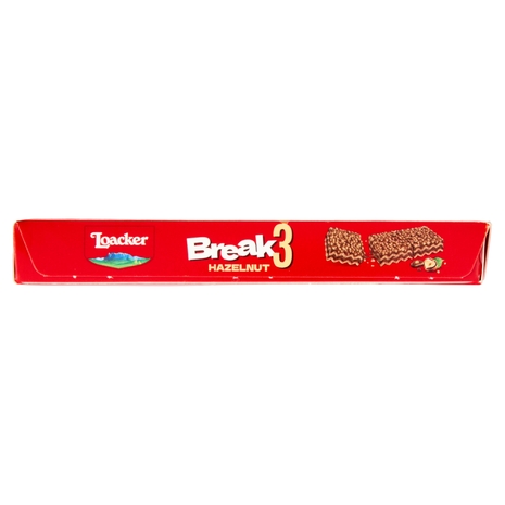 Loacker Break3 Barrette di Wafer con Crema alle Nocciole 100% Italiane 19gx4