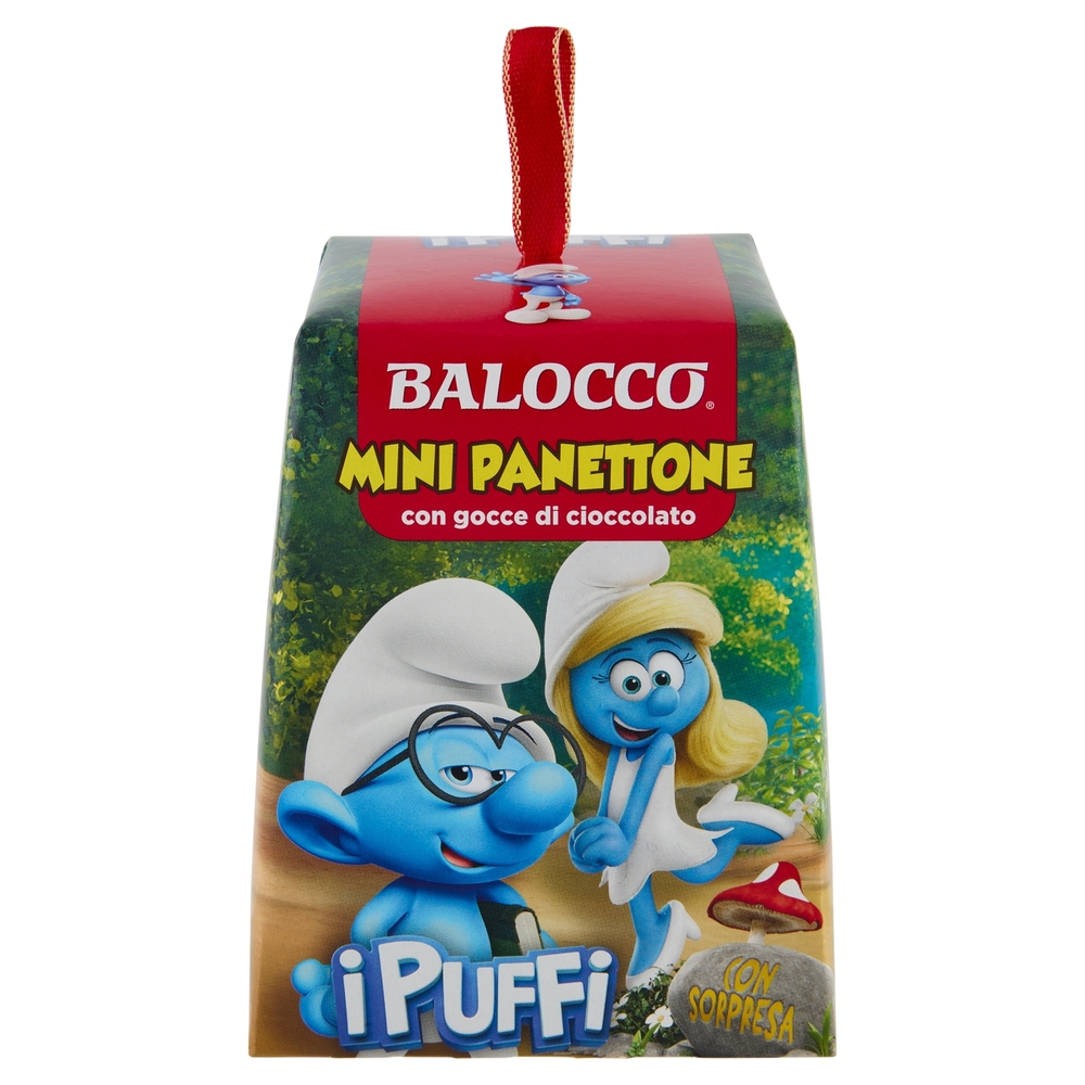 Balocco Mini Panettone con gocce di cioccolato i Puffi 90 g