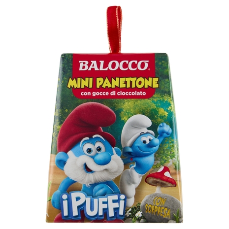 Balocco Mini Panettone con gocce di cioccolato i Puffi 90 g
