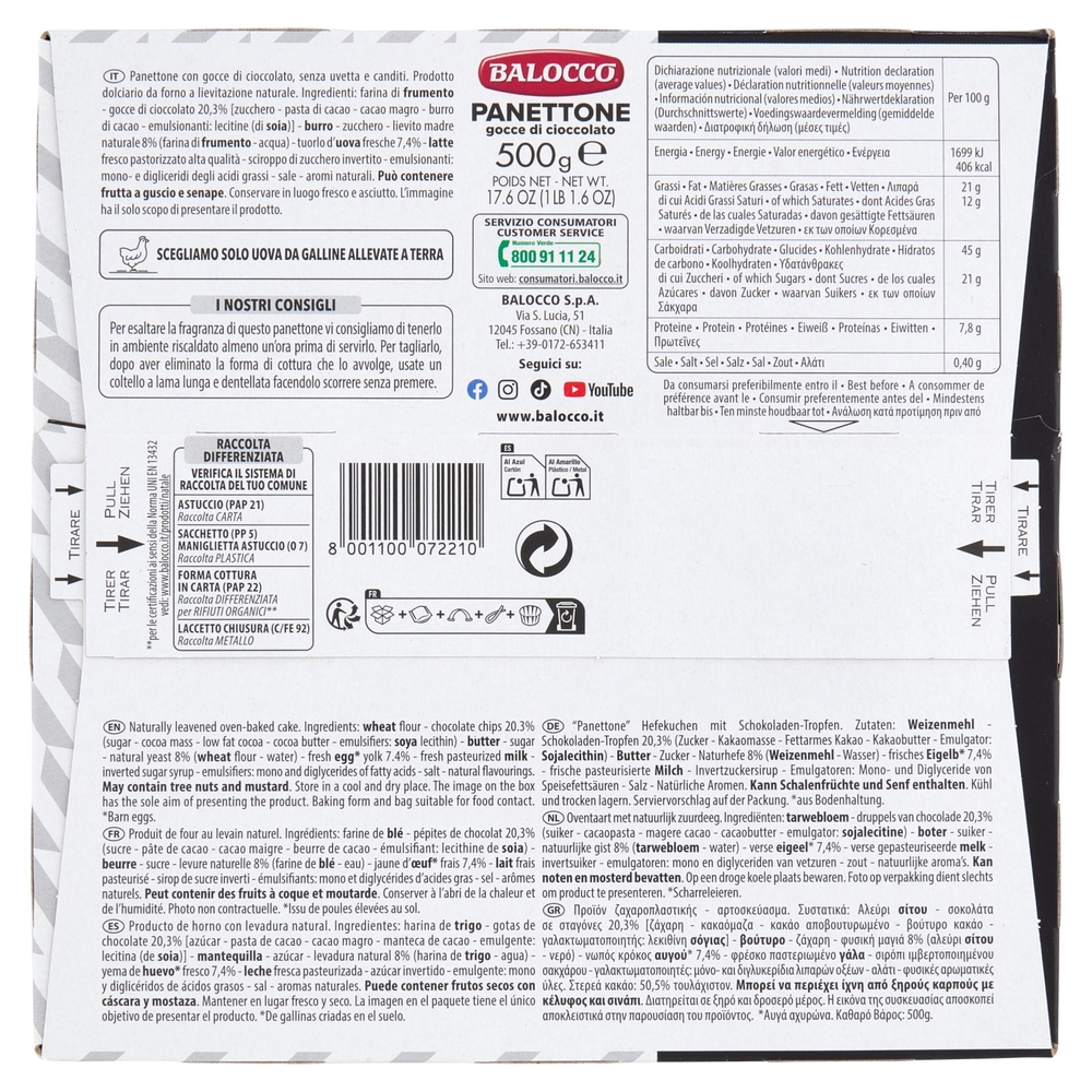 Balocco Panettone gocce di cioccolato Juventus 500 g