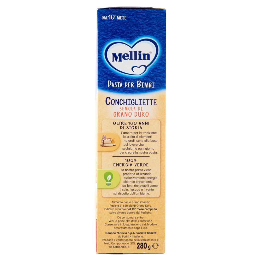Mellin Pasta per Bimbi Conchigliette Semola di Grano Duro 280 g